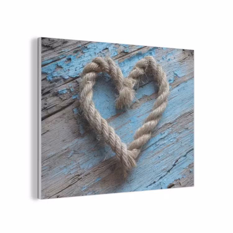 Hart - Touw - Hout - Rustiek PET vilt klein -3d