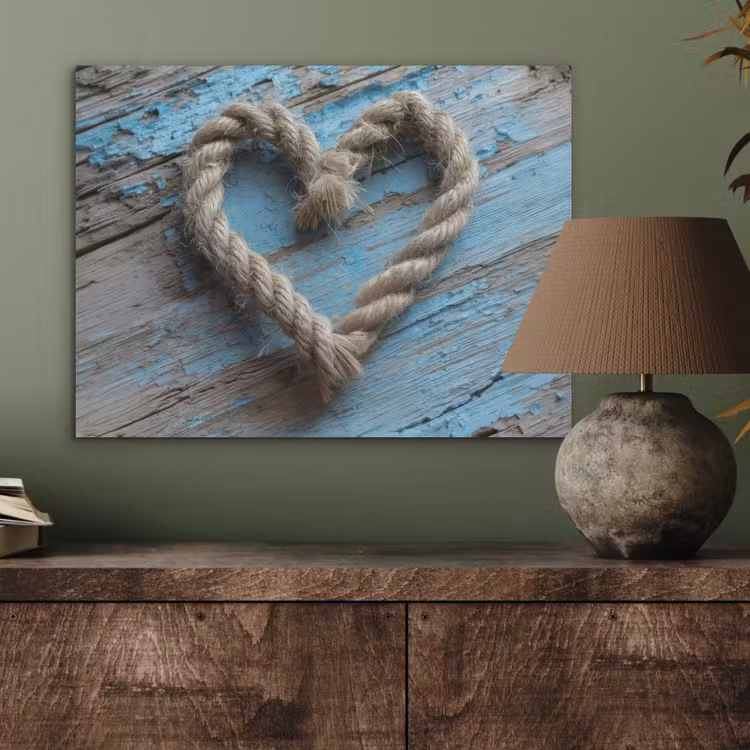 Hart - Touw - Hout - Rustiek PET vilt klein -sfeer2