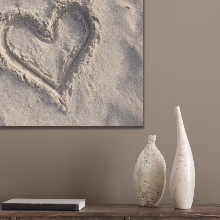 Hartvorm - Getekend - Beige - Zand PET vilt klein -sfeer6_closeup