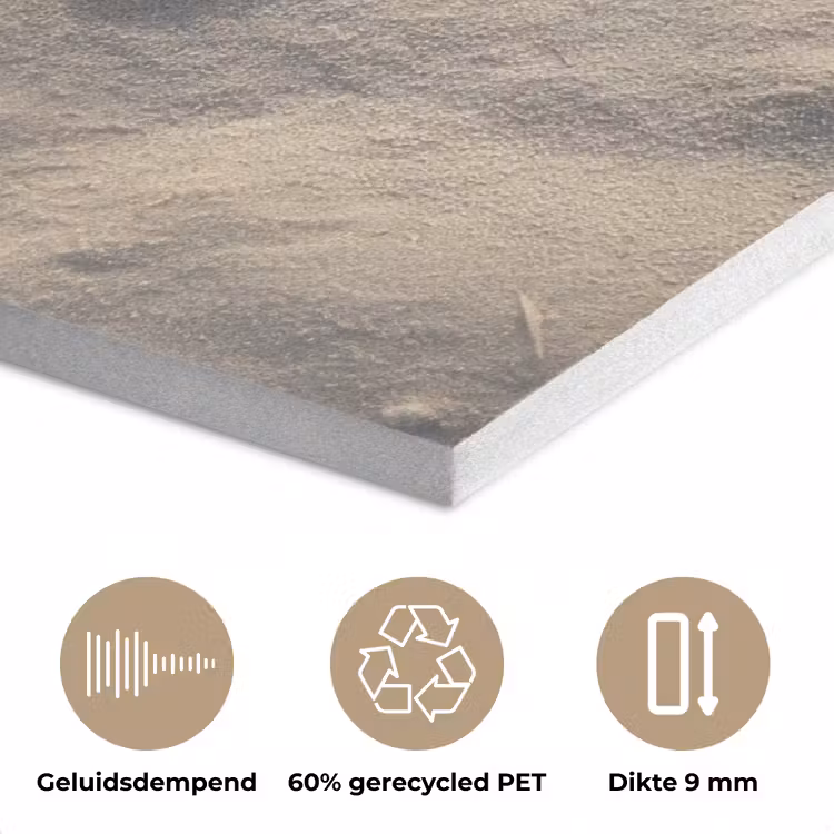 Hartvorm - Getekend - Beige - Zand PET vilt klein -closeup_NL