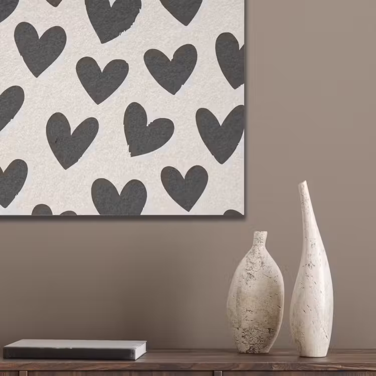 Hartjes - Zwart - Beige PET vilt klein -sfeer6_closeup