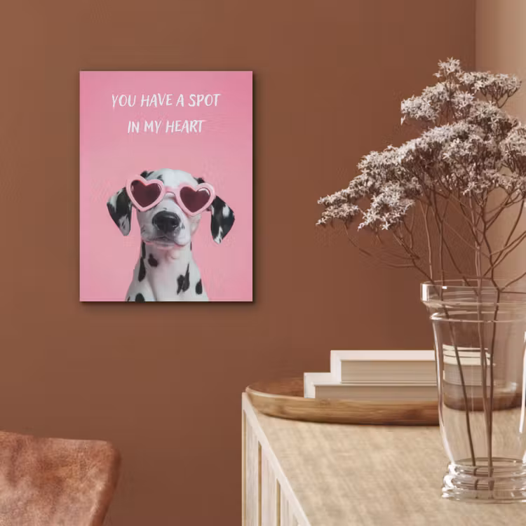 Hartjes - Hond - Valentijn - Roze PET vilt klein -sfeer4