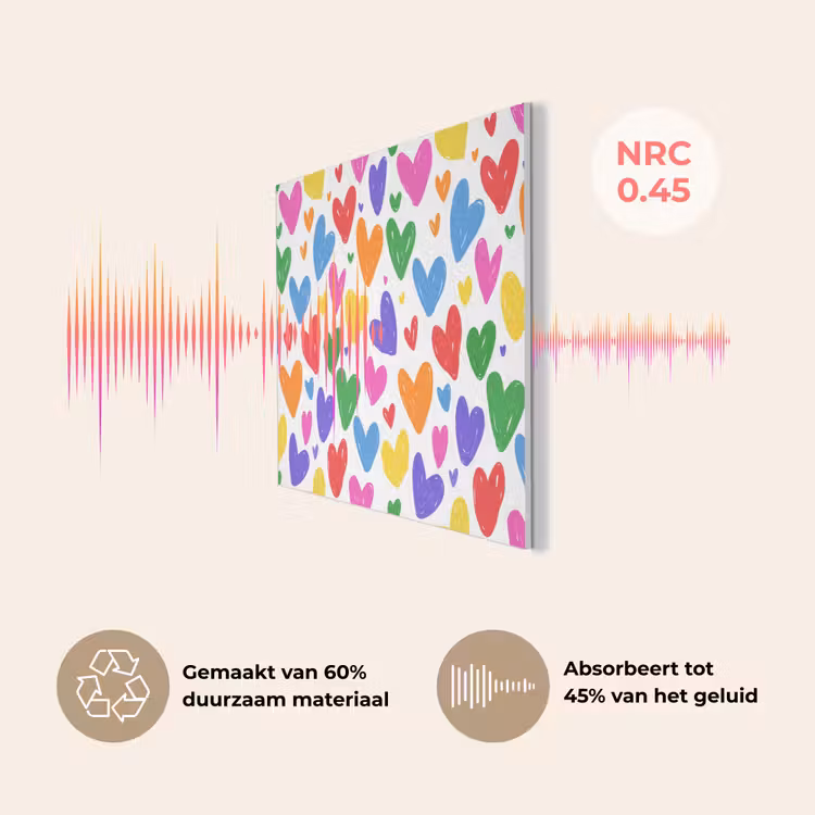 Hartjes - Krasserige textuur - Kleurrijk - Expressief PET vilt klein -USP_NL