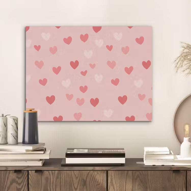 Hartjes - Patroon - Roze - Eenvoudig PET vilt klein -sfeer1