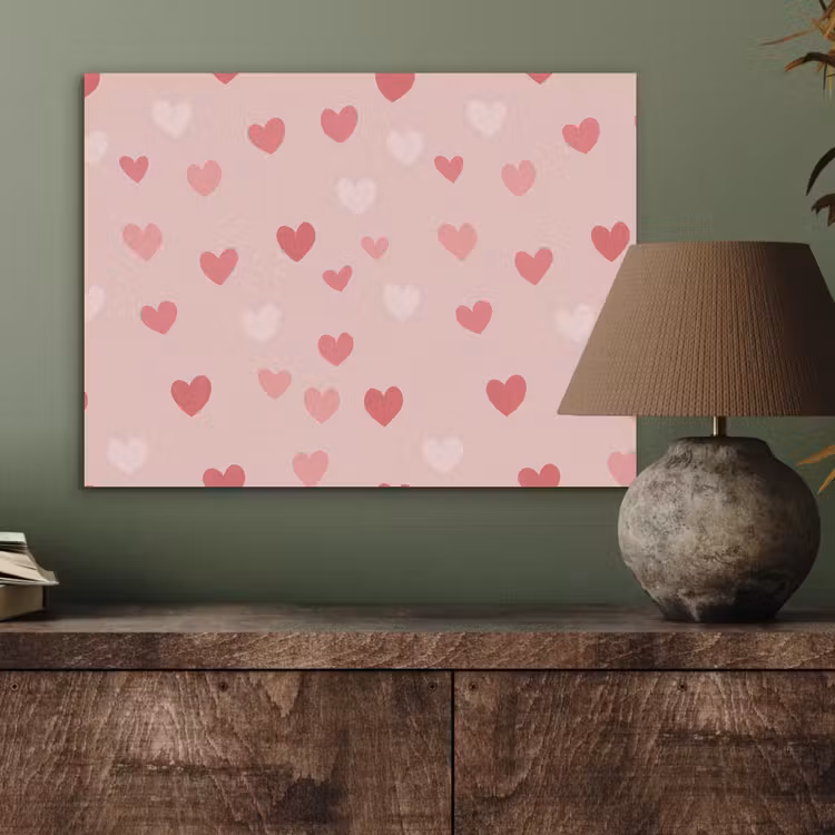 Hartjes - Patroon - Roze - Eenvoudig PET vilt klein -sfeer2