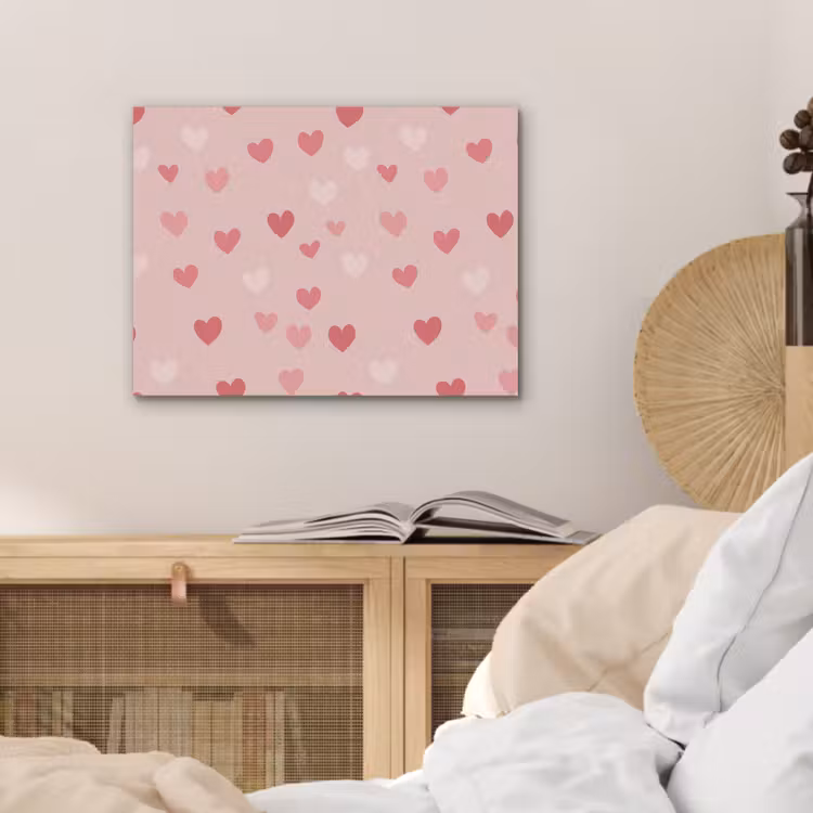 Hartjes - Patroon - Roze - Eenvoudig PET vilt klein -sfeer3