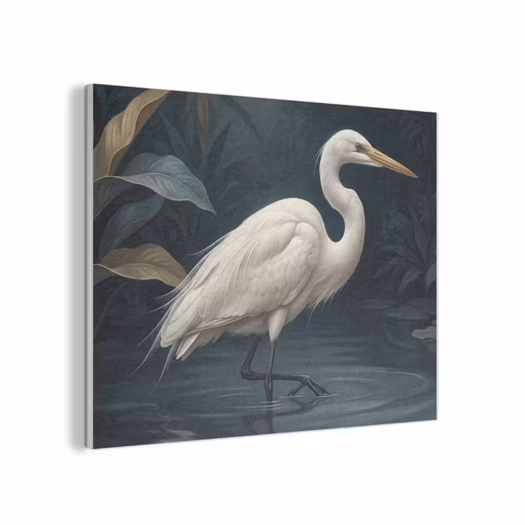 Reiger - Water - Natuur - Modern - Wit PET vilt klein -3d