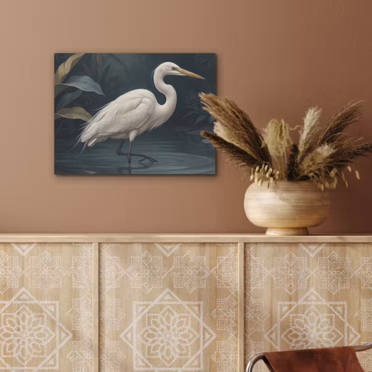 Reiger - Water - Natuur - Modern - Wit PET vilt klein -sfeer4