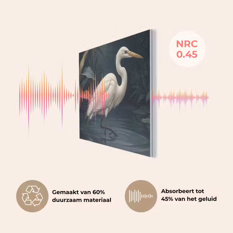 Reiger - Water - Natuur - Modern - Wit PET vilt klein -USP_NL