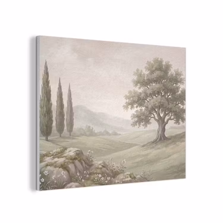 Heuvellandschap - Bomen - Natuur - Groen PET vilt klein -3d