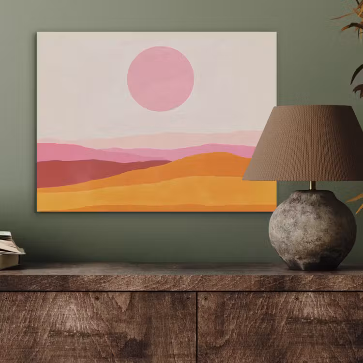 Heuvels - Oranje - Zon - Abstract PET vilt klein -sfeer2