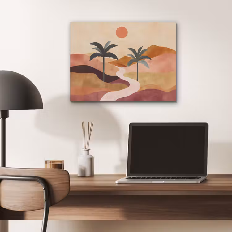 Heuvels - Palmbomen - Abstract PET vilt klein -sfeer5