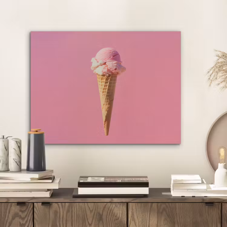 Hoorntje - Schepijs - Roze PET vilt klein -sfeer1