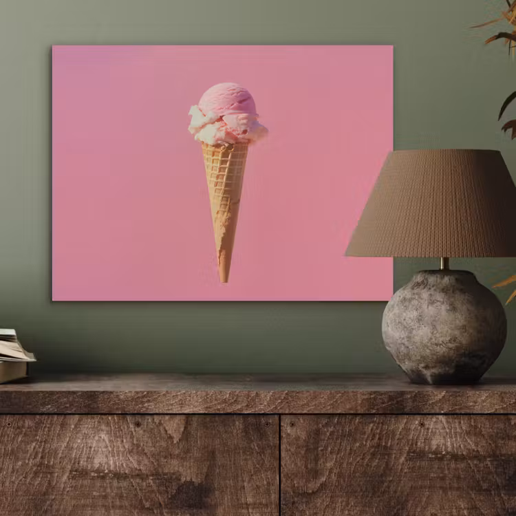 Hoorntje - Schepijs - Roze PET vilt klein -sfeer2