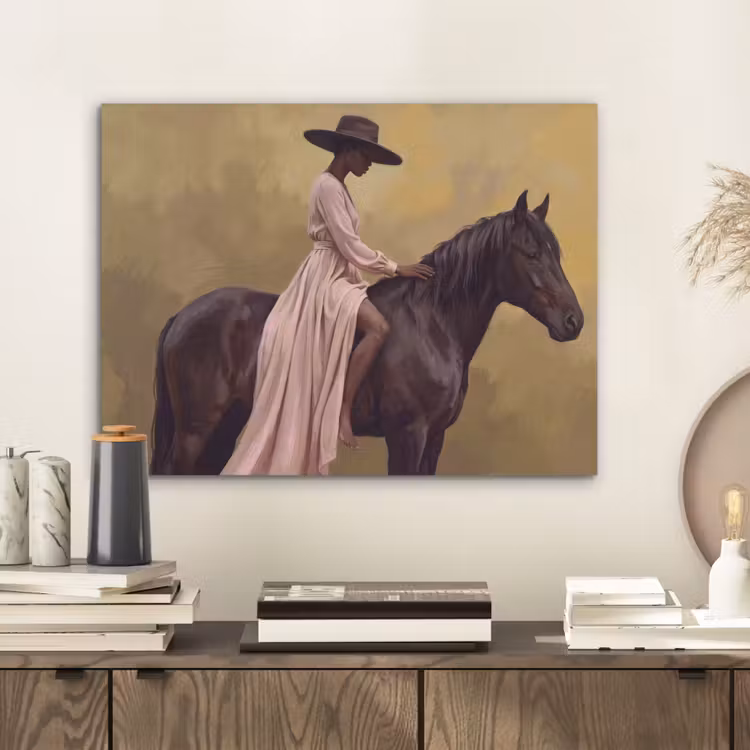Paard - Klassiek - Oker PET vilt klein -sfeer1
