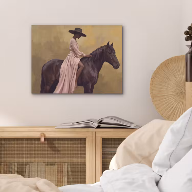 Paard - Klassiek - Oker PET vilt klein -sfeer3