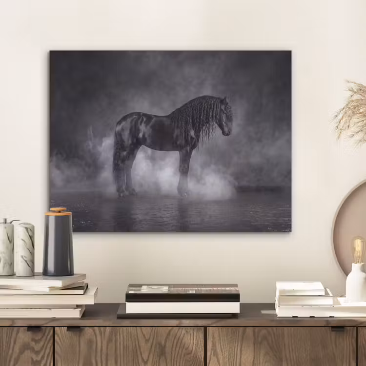 Paard - Magisch - Zwart PET vilt klein -sfeer1