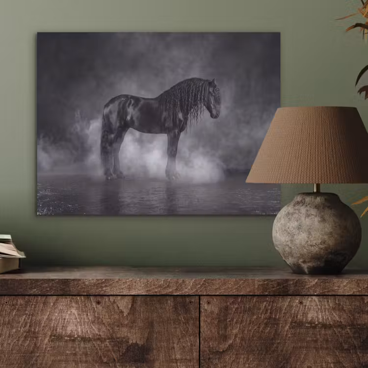 Paard - Magisch - Zwart PET vilt klein -sfeer2
