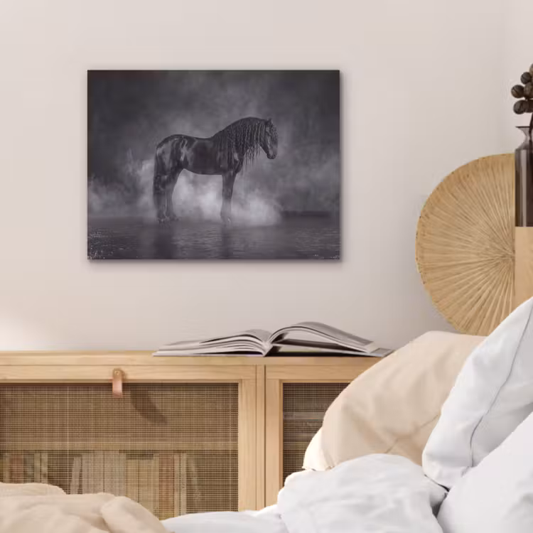 Paard - Magisch - Zwart PET vilt klein -sfeer3