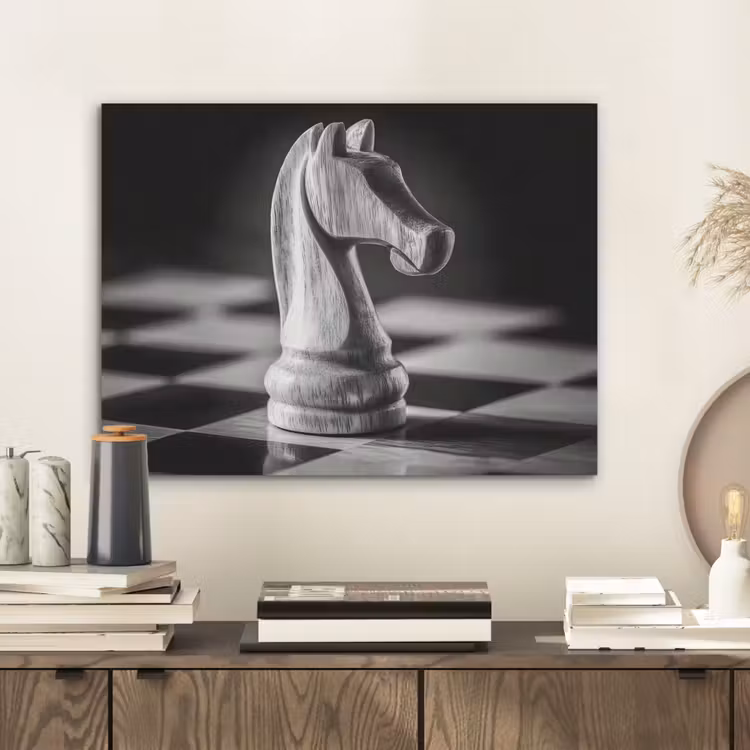 Paard - Hout - Schaalbord - Zwart PET vilt klein -sfeer1