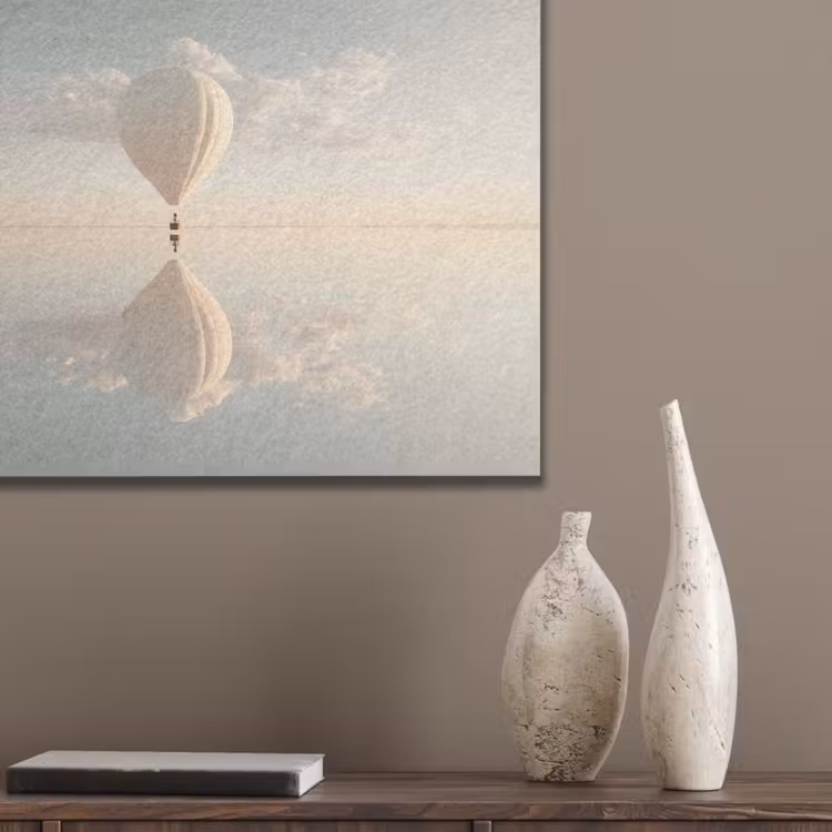 Luchtballon - Wolken - Water - Blauw PET vilt klein -sfeer6_closeup