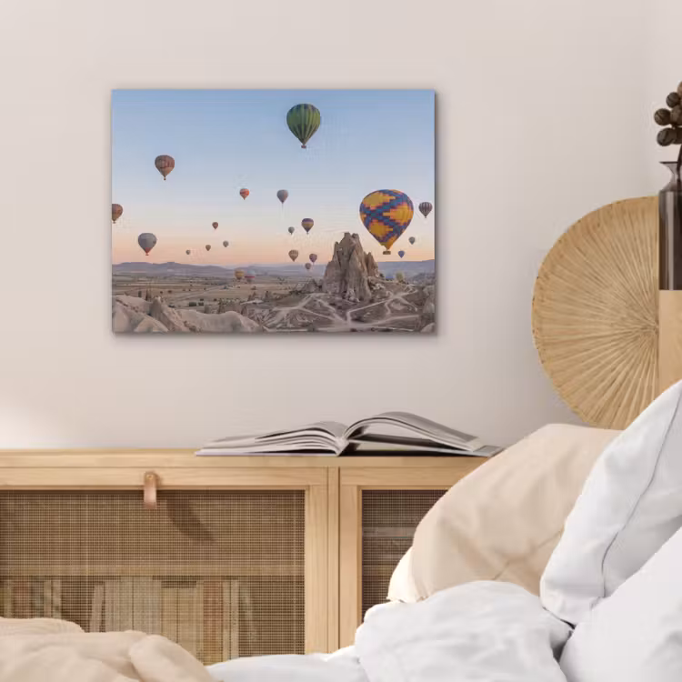 Luchtballonnen - Rotsen - Zonsopgang PET vilt klein -sfeer3