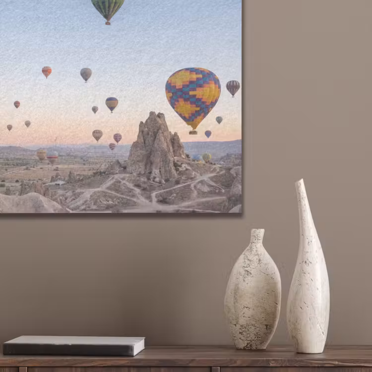 Luchtballonnen - Rotsen - Zonsopgang PET vilt klein -sfeer6_closeup