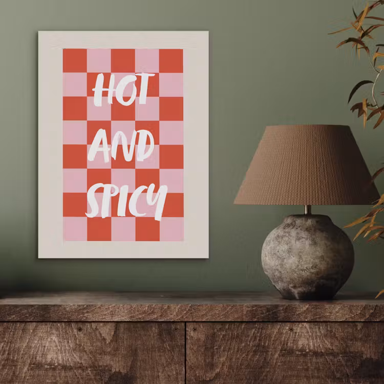 Hot - Spicy - Geruit - Rood PET vilt klein -sfeer2