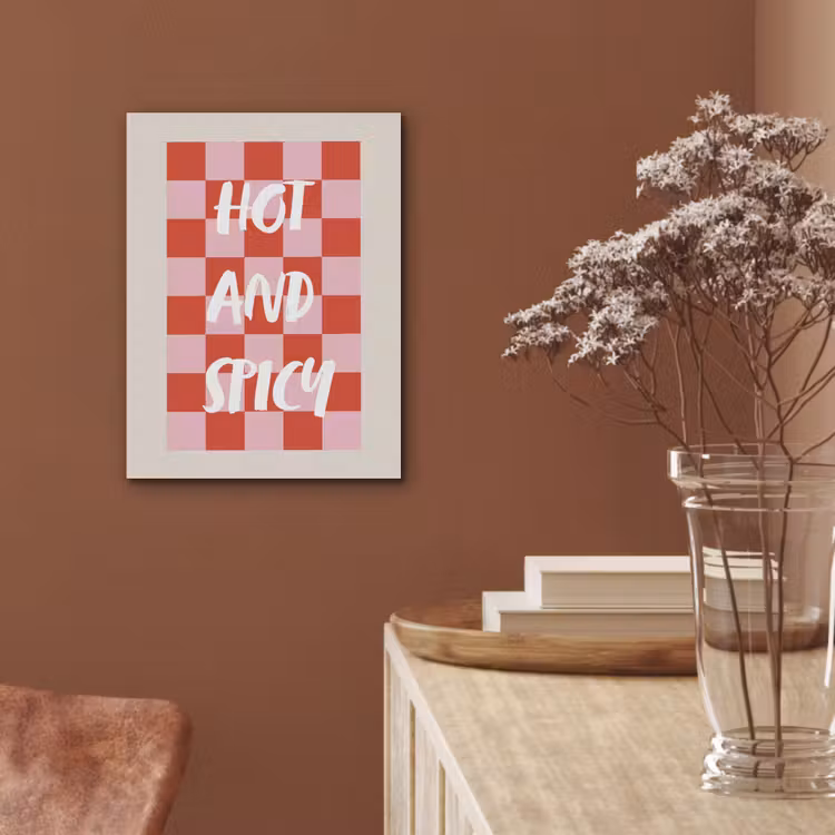 Hot - Spicy - Geruit - Rood PET vilt klein -sfeer4