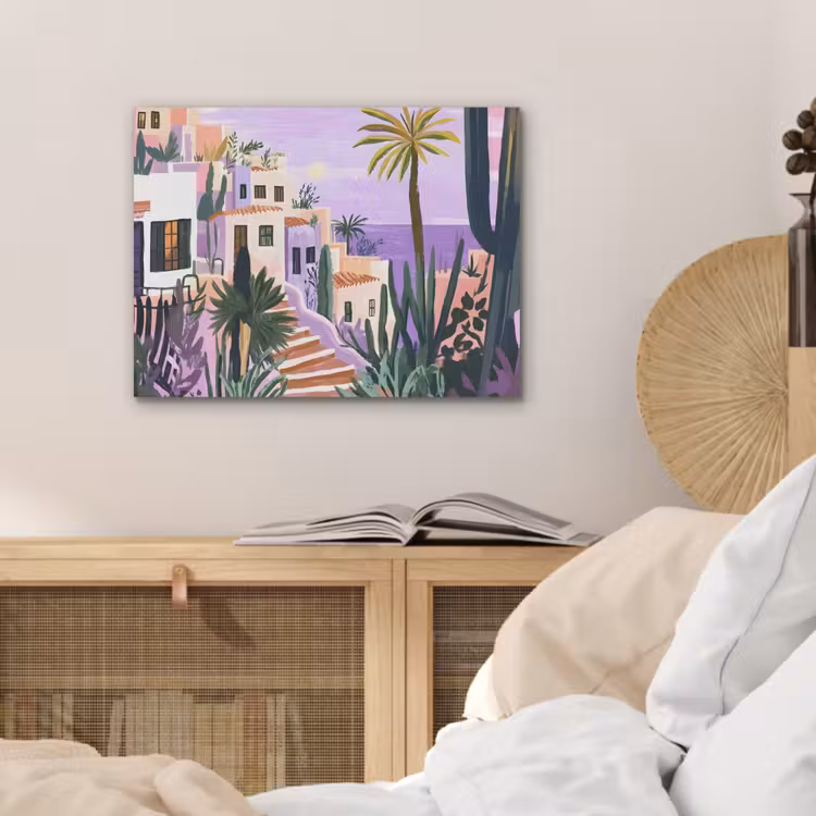 Huizen - Minimalistisch - Palmbomen - Kust PET vilt klein -sfeer3