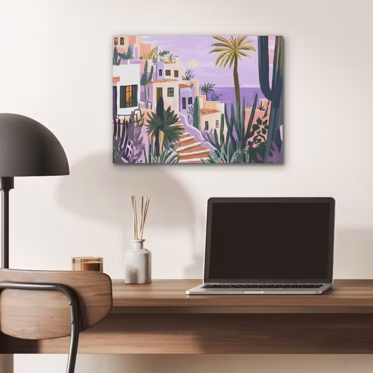 Huizen - Minimalistisch - Palmbomen - Kust PET vilt klein -sfeer5