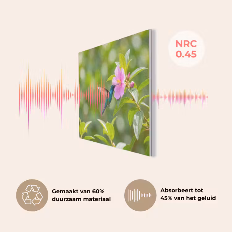 Kolibrie - Bloem - Natuur - Groen PET vilt klein -USP_NL