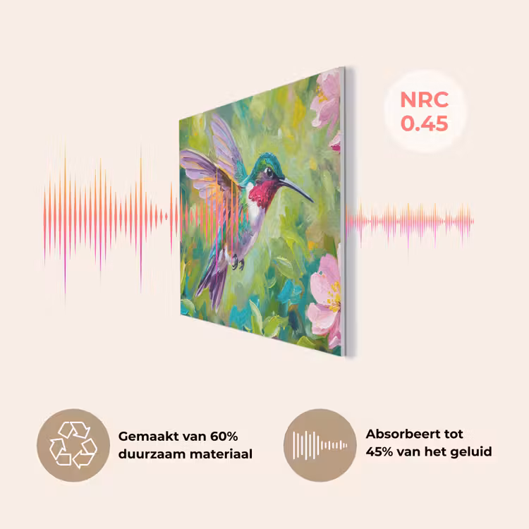 Kolibrie - Bloemen - Natuur - Kleurrijk PET vilt klein -USP_NL