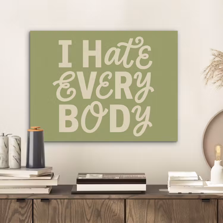 I hate everybody - Groen - Retro PET vilt klein -sfeer1