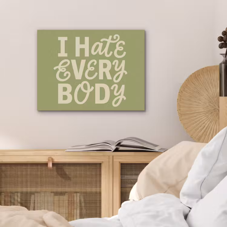 I hate everybody - Groen - Retro PET vilt klein -sfeer3