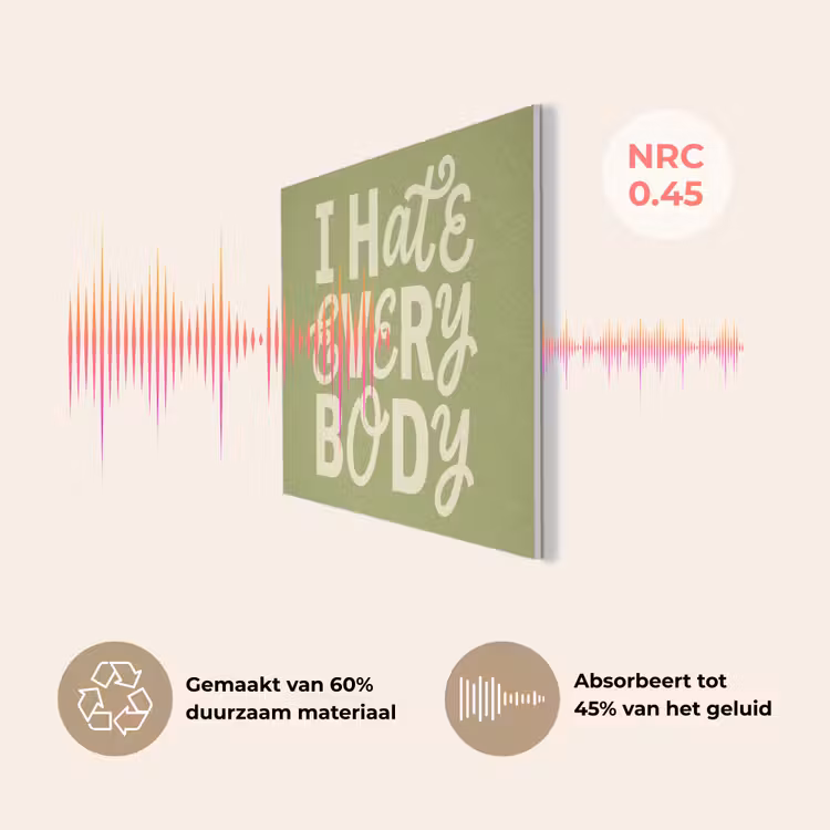I hate everybody - Groen - Retro PET vilt klein -USP_NL
