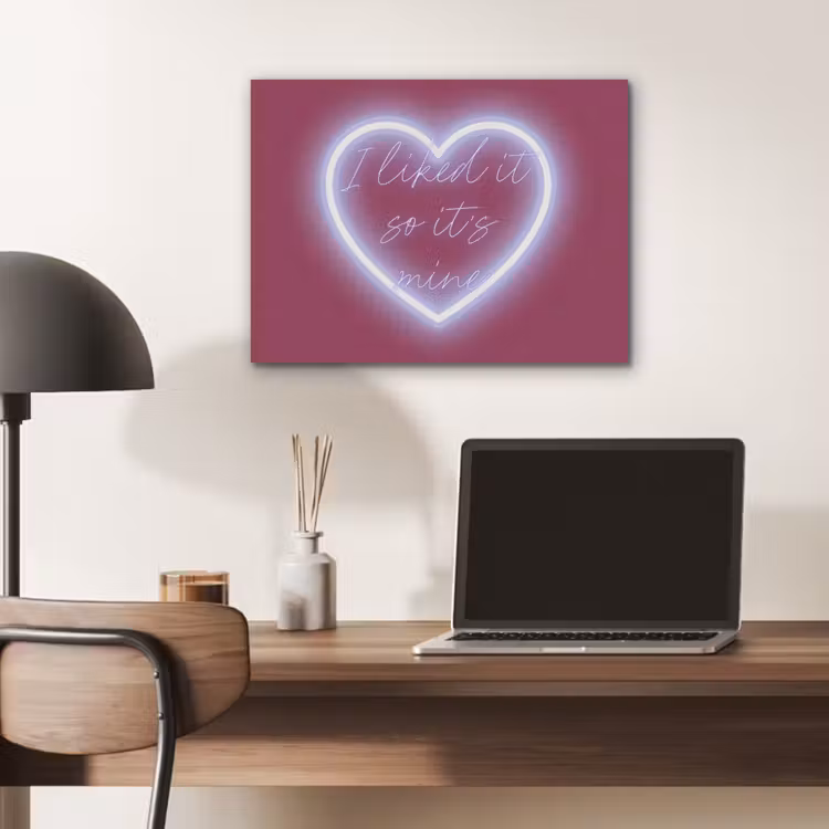 I liked it so it's mine - Neon hart - Roze PET vilt klein -sfeer5