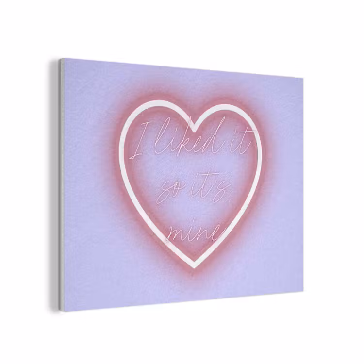 I liked it so it's mine - Neon hart - Paars PET vilt klein -3d