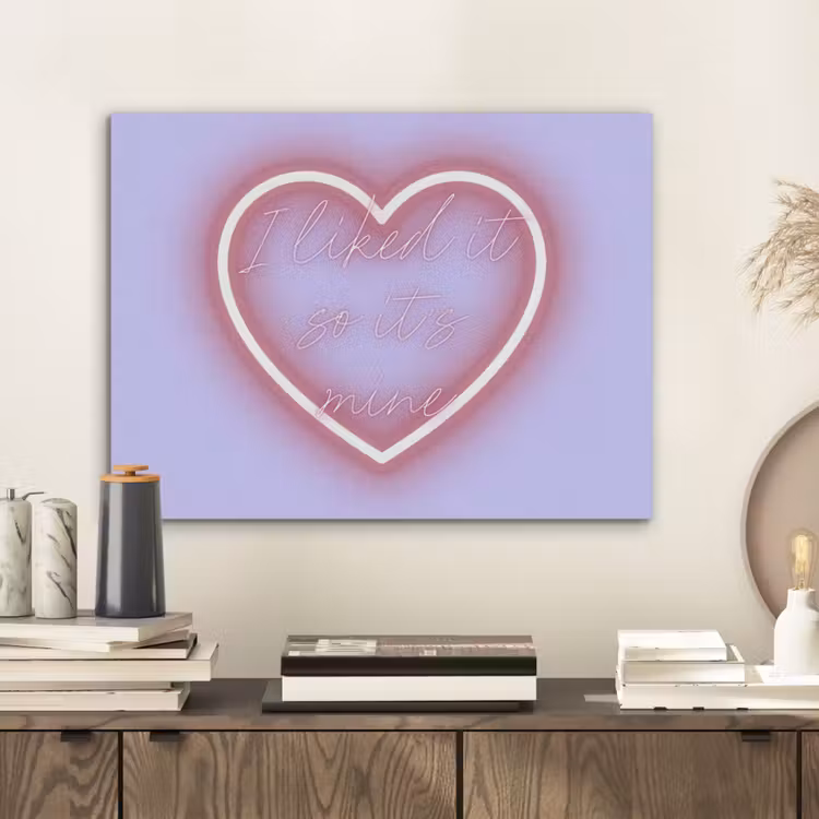 I liked it so it's mine - Neon hart - Paars PET vilt klein -sfeer1