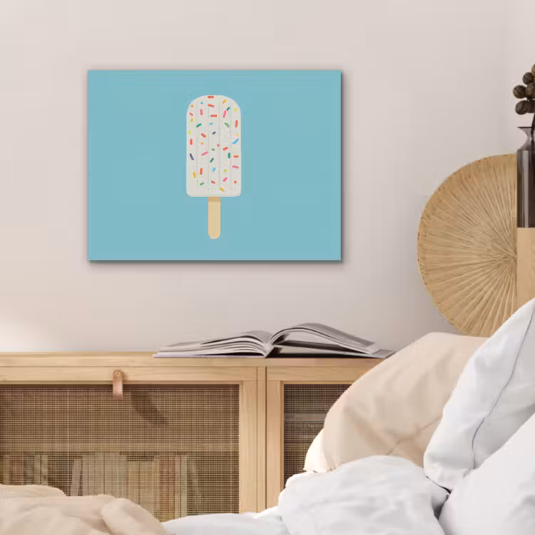Ijsje - Stokje - Sprinkles - Lichtblauw PET vilt klein -sfeer3