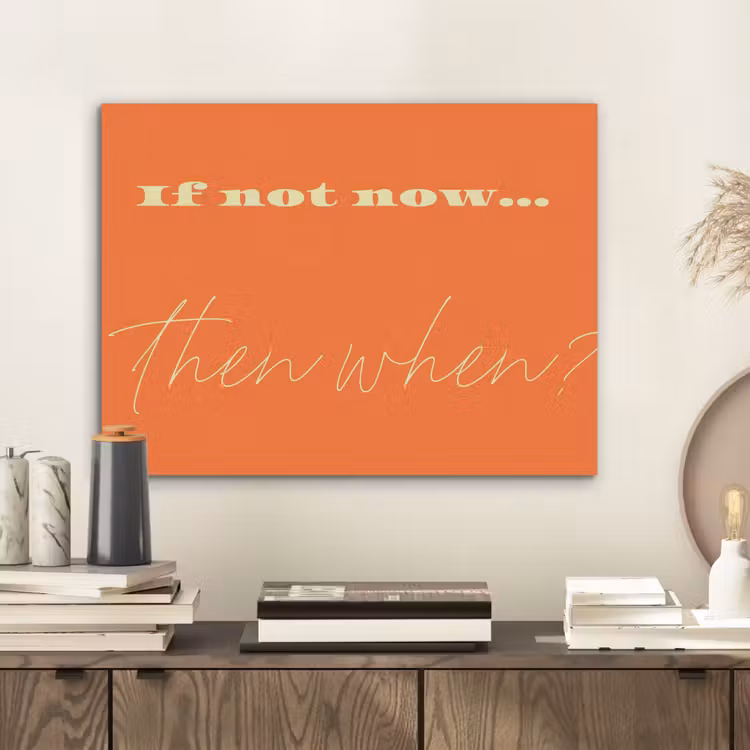 If not now then when - Oranje - Geel - Levendig PET vilt klein -sfeer1