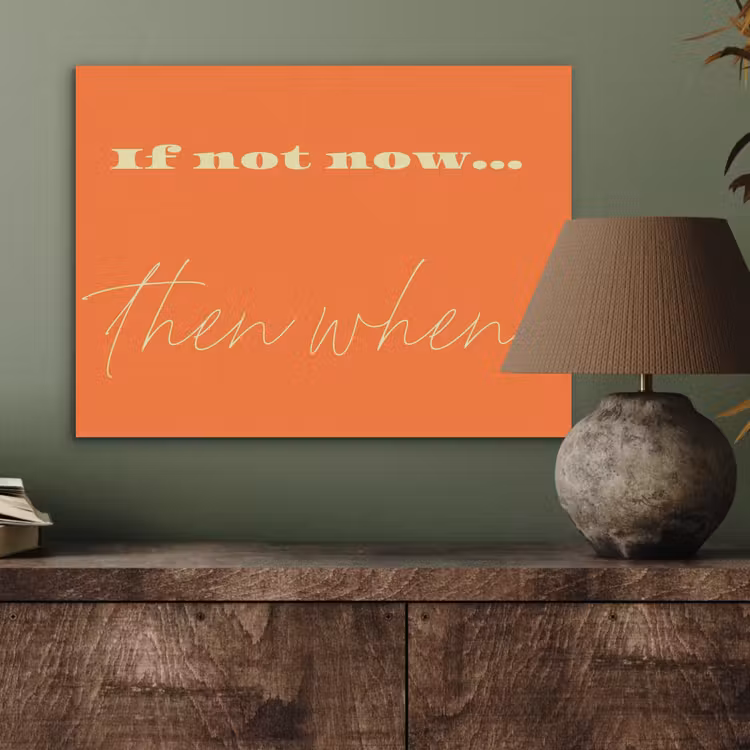 If not now then when - Oranje - Geel - Levendig PET vilt klein -sfeer2