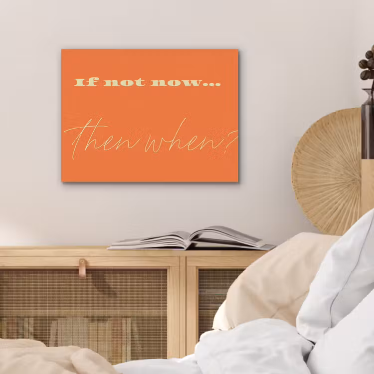 If not now then when - Oranje - Geel - Levendig PET vilt klein -sfeer3