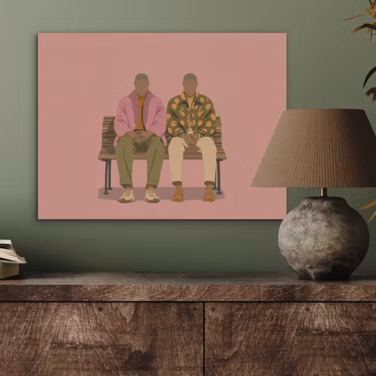 Illustratie - Bankje - Personen - Minimalistisch PET vilt klein -sfeer2