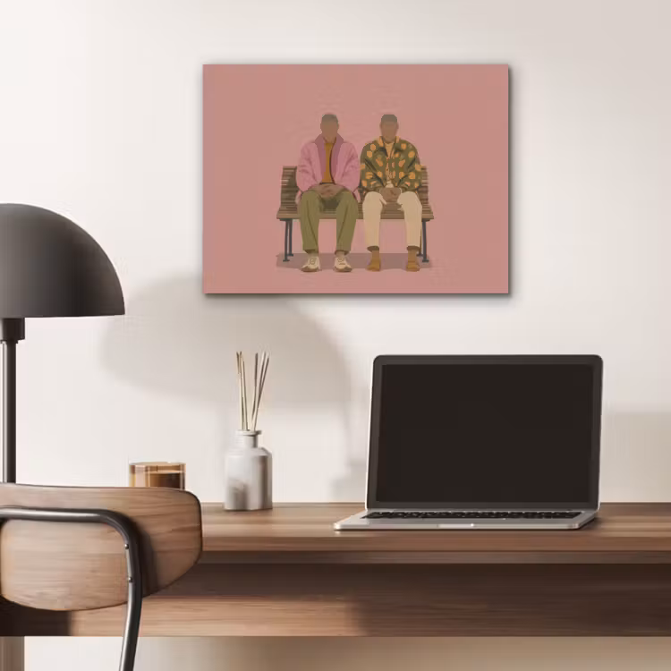 Illustratie - Bankje - Personen - Minimalistisch PET vilt klein -sfeer5