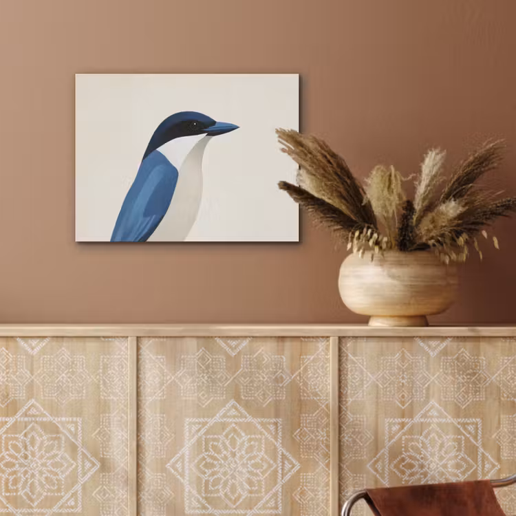 Illustratie - Blauw - Vogel PET vilt klein -sfeer4