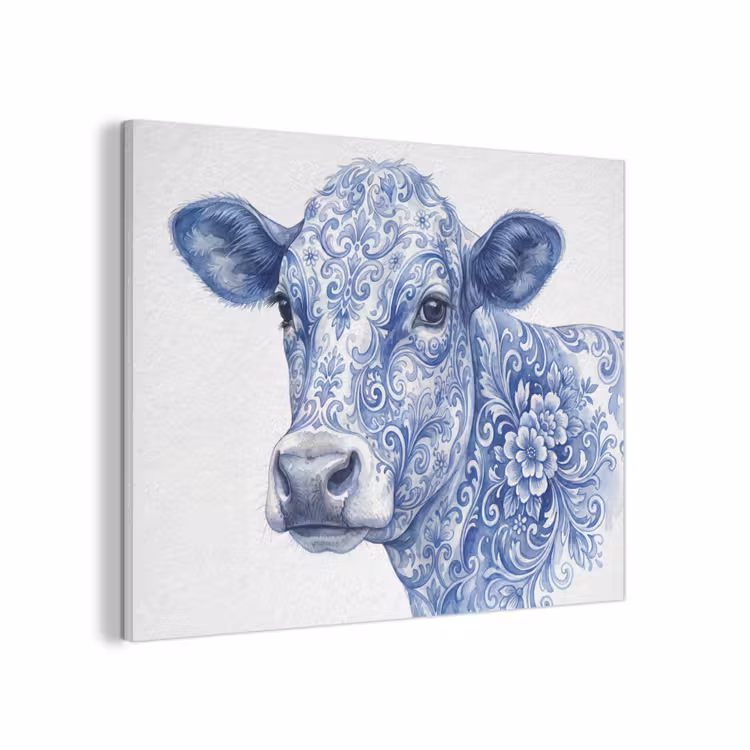 Illustratie - Koe - Blauw PET vilt klein -3d
