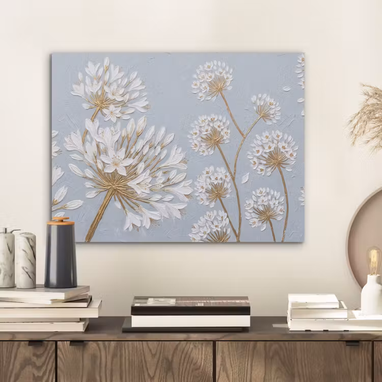 Illustratie - Bloemen - Blauw PET vilt klein -sfeer1
