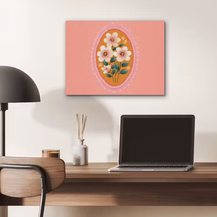 Illustratie - Bloemen - Rand - Roze PET vilt klein -sfeer5