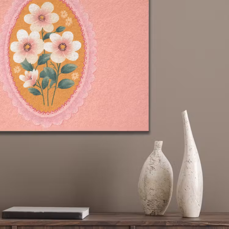 Illustratie - Bloemen - Rand - Roze PET vilt klein -sfeer6_closeup